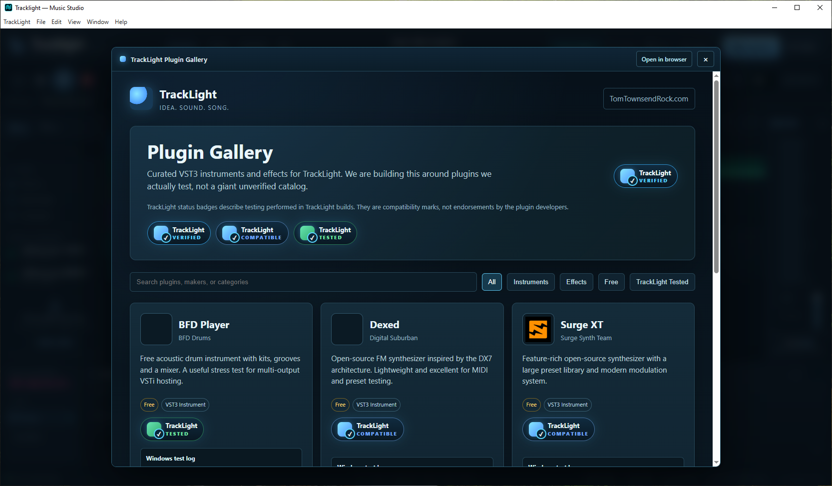 TrackLight Plugin Gallery